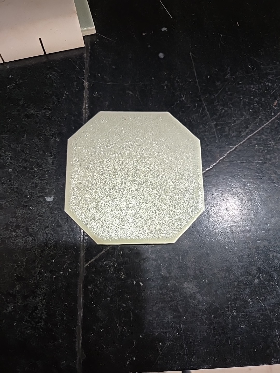 Vtg American Olean 4 1/4″ Octagon Self-spacing Crystalline Sage Green NOS Tile