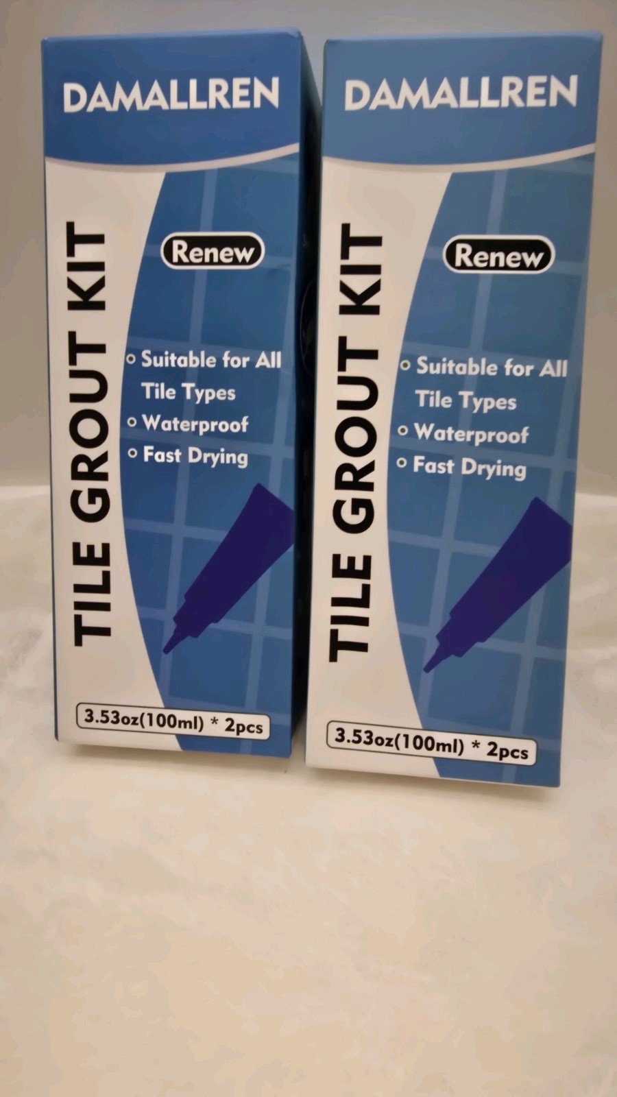 Tile Grout Repair Kit: Fast Drying Filler WHITE COLOR Restore,Renew Tile 2 Pack