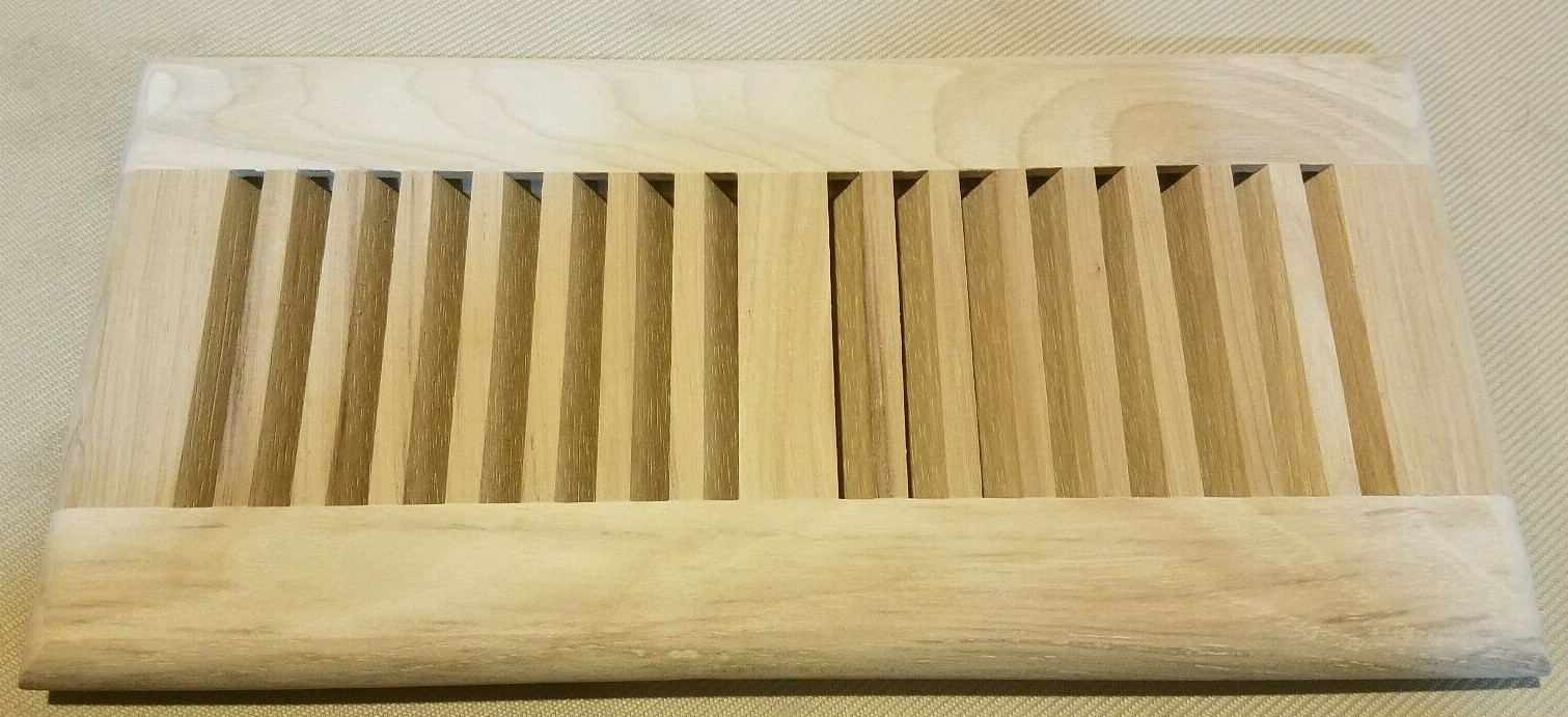 Unfinished Maple Natural Wood Self-Rimming Floor Register Vent Cover Grille