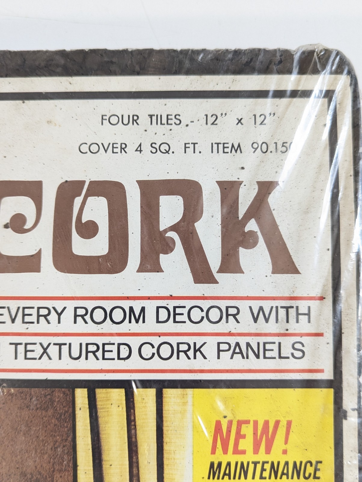Vintage Mansells Cork Tiles, 12 x 12 70’s Prop 4ft Rare,Dark Mediterranean Brown