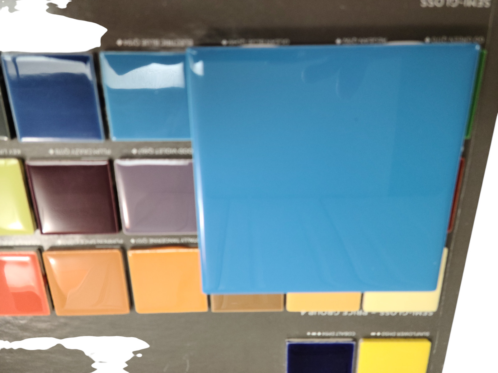 Electric Blue Ceramic Tile 4.25 in Subway Square Shower Kitchen Wall Backsplash