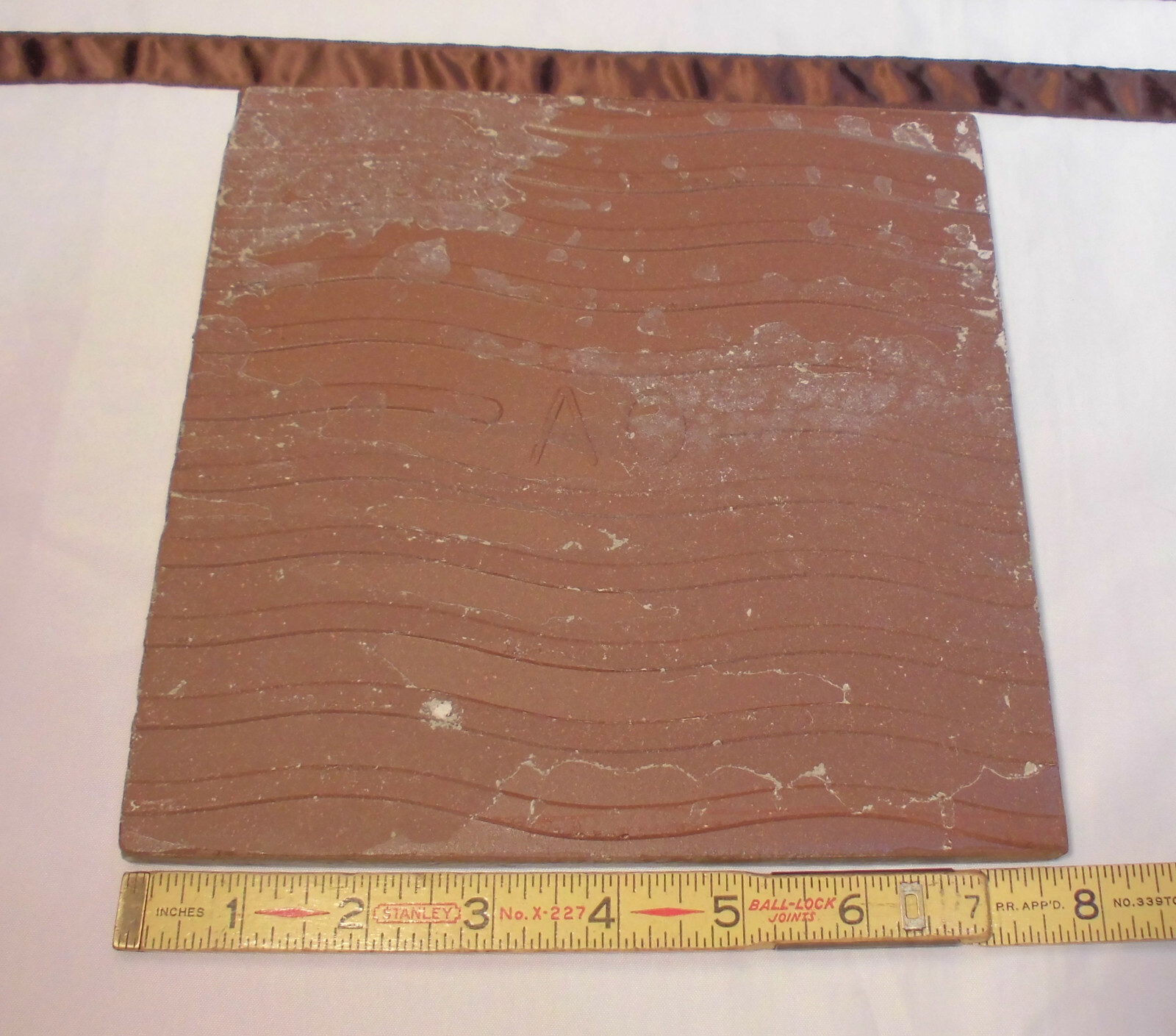 1 pc. *Gold-Yellow* Ceramic Floor Tile; American Olean 7-5/8″ X 1/2″ Thick