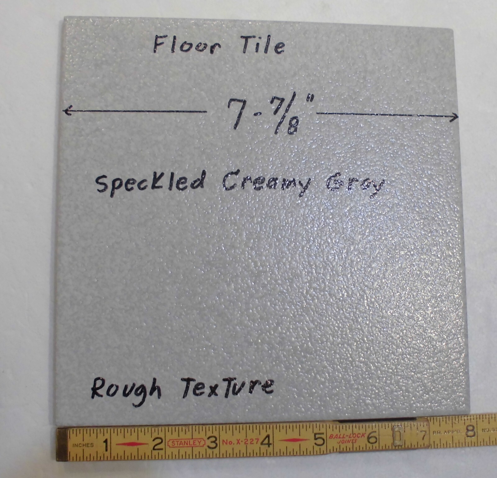 1 pc. Speckled Light Gray: 8″ Ceramic Floor Tile, American Olean, hint of blue