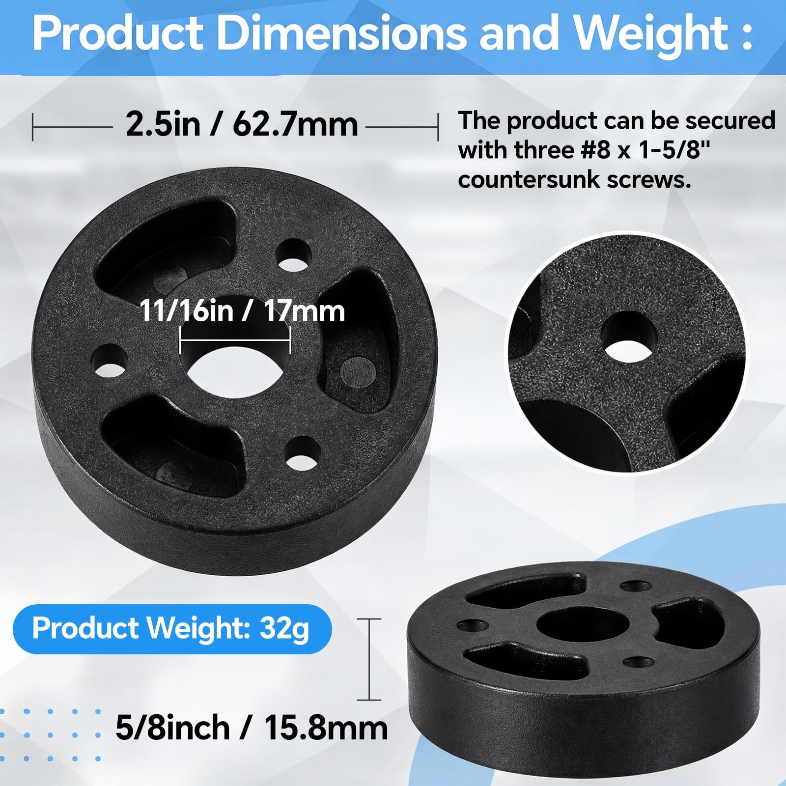 Moxweyeni 20 Pcs 2-1/2″x 5/8″ Deck Board Ledger Spacers Bulk 2-1/2″X