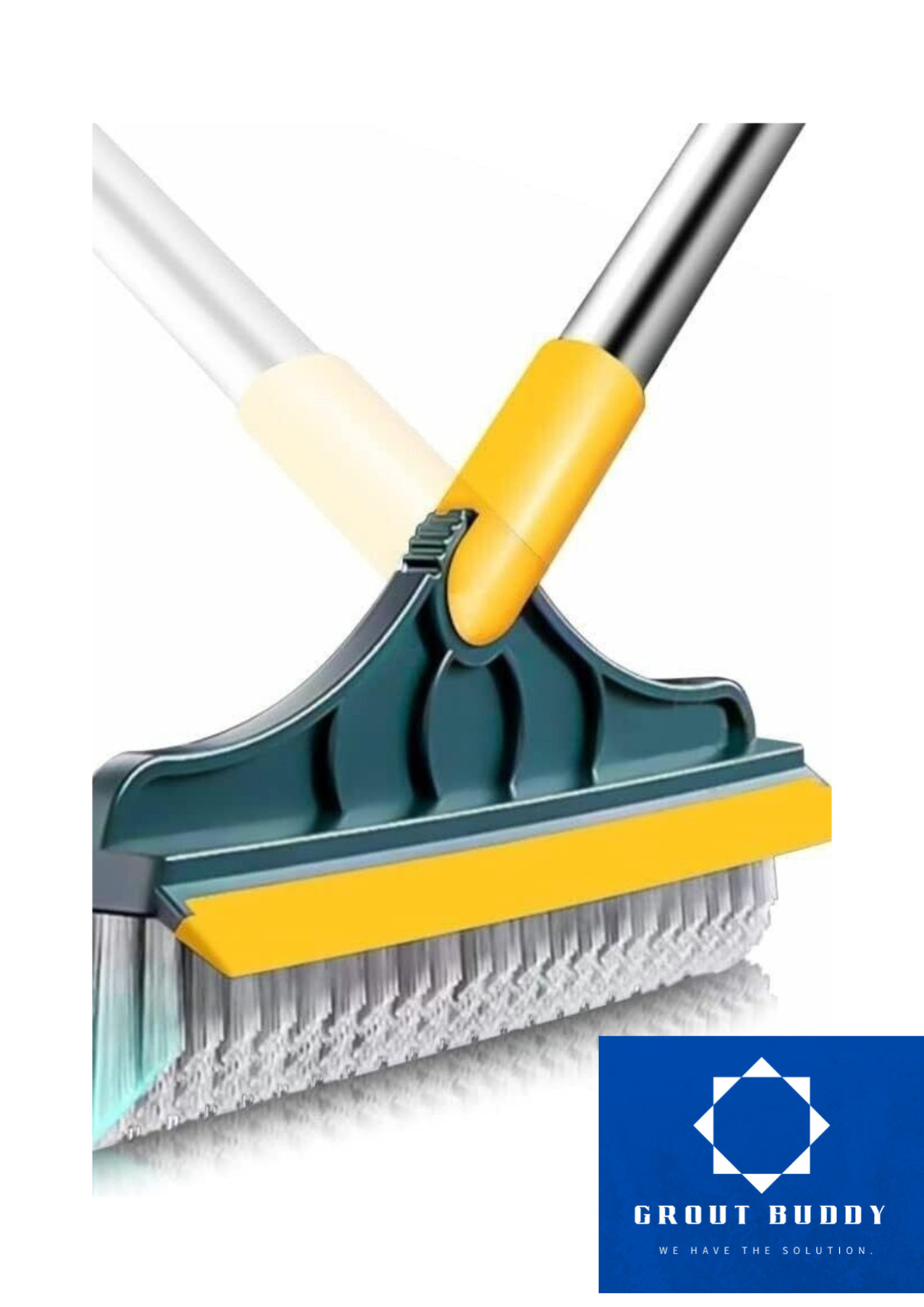 2 in 1 Floor Brush Scrubber with Grout Brush Scrape Stiff Bristle