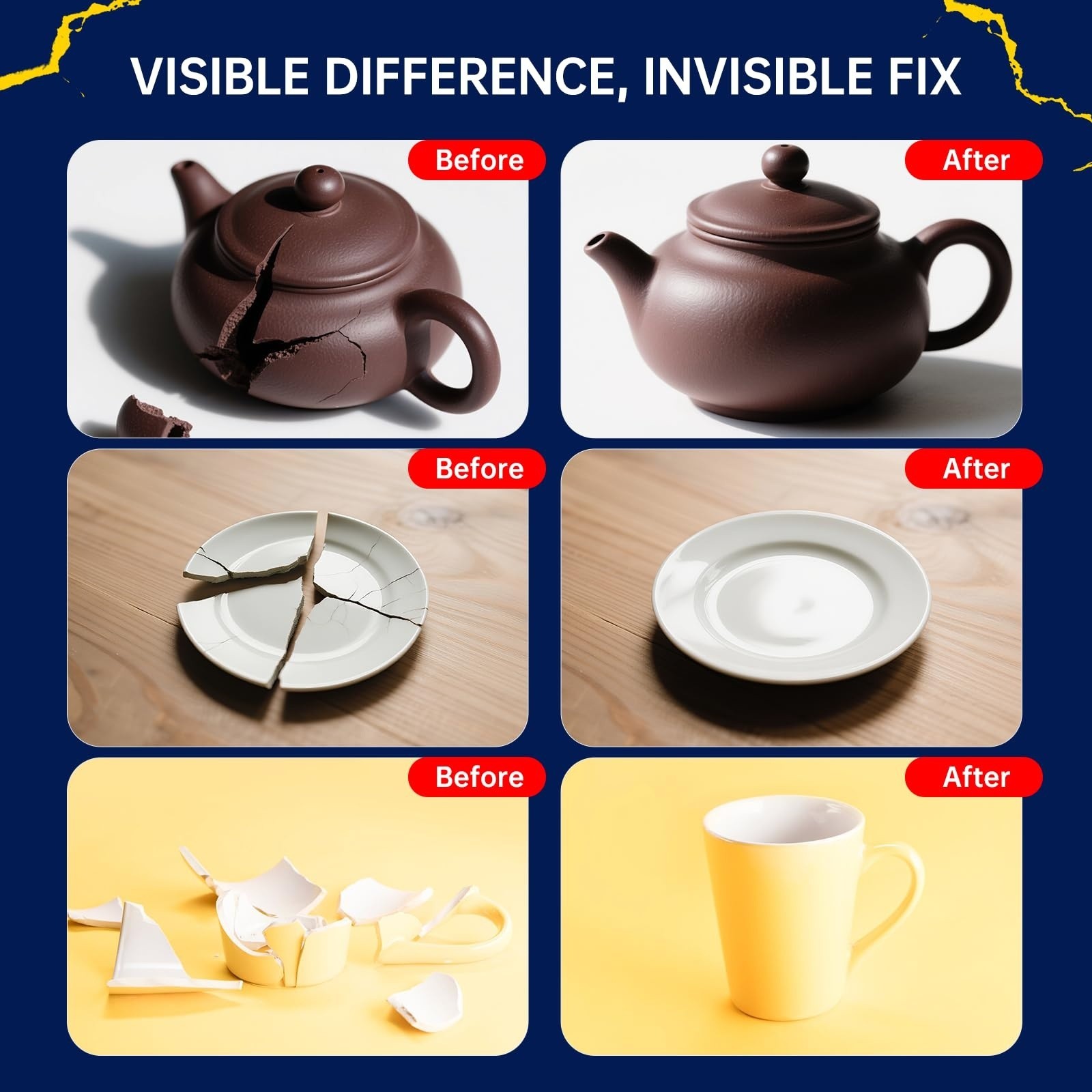 Adhesive For Mug, Waterproof Heat Resistant Strong Bonding Quick Drying, New USA