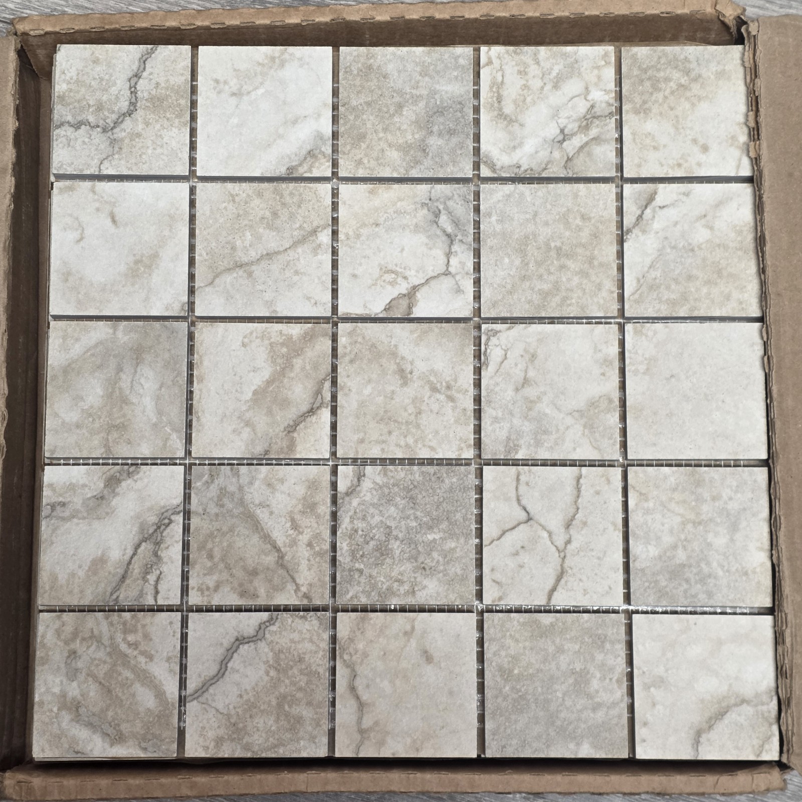 M12 12×12 Mosaic Oasis Beige Floor – Wall Title Sheets – 12 Total Sheets