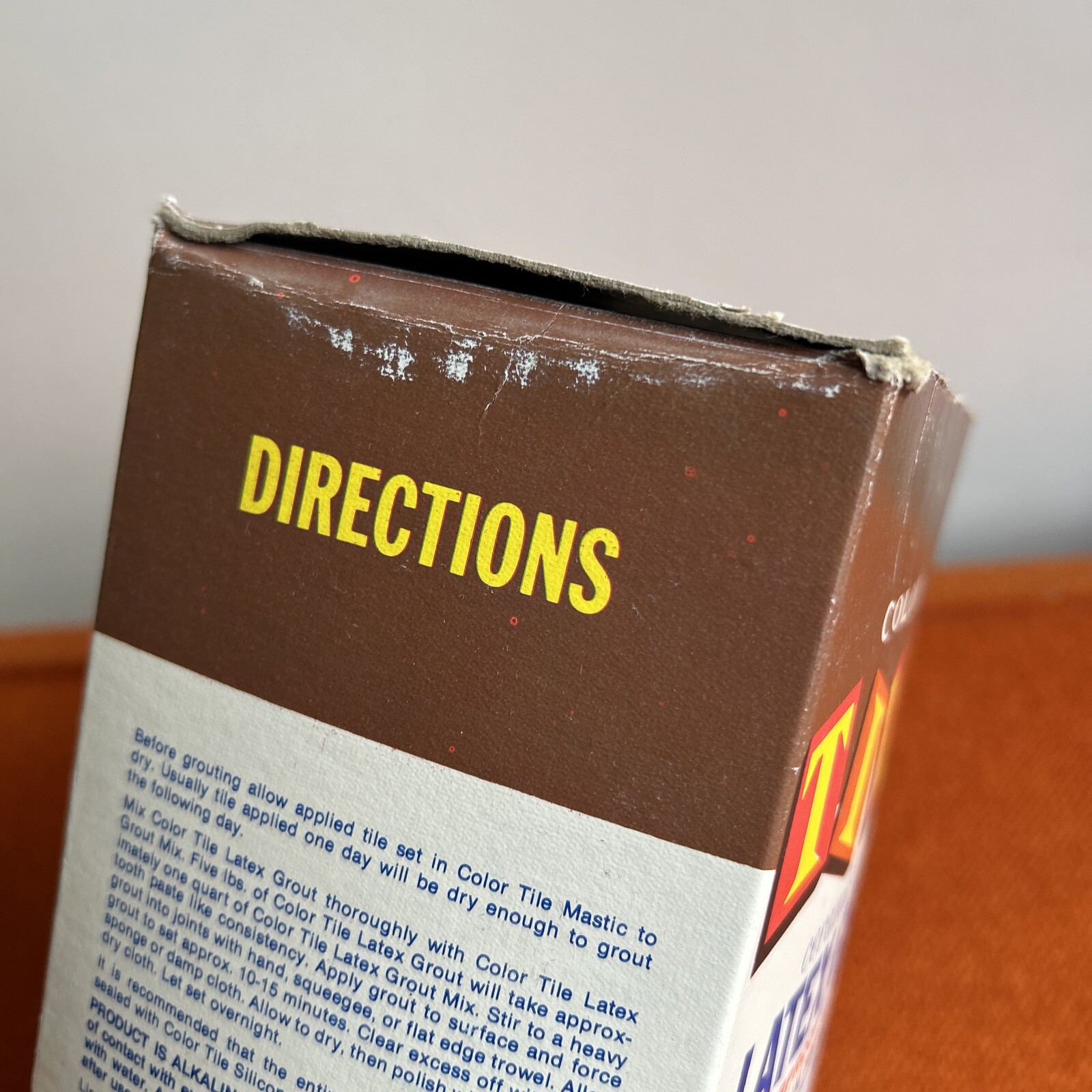 Vintage 1970s Packaging Tile Ceramic Latex Grout Original Box ‘White’ Movie Prop