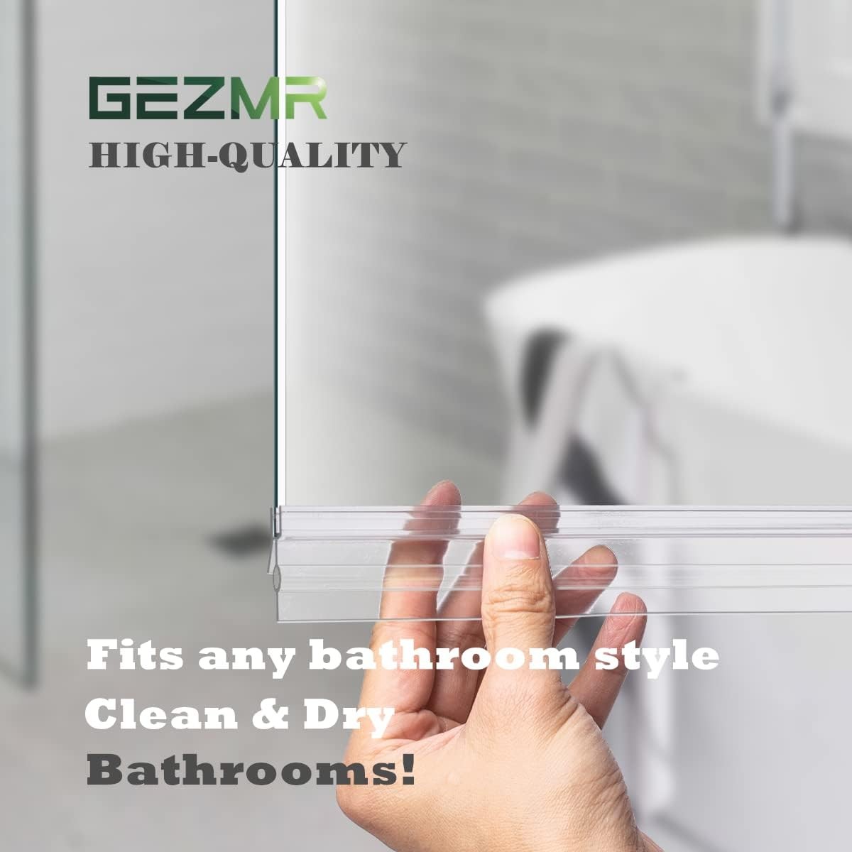 2-Pack Frameless Shower Door Bottom Seal 1/4''(6mm)-22mm, Clear