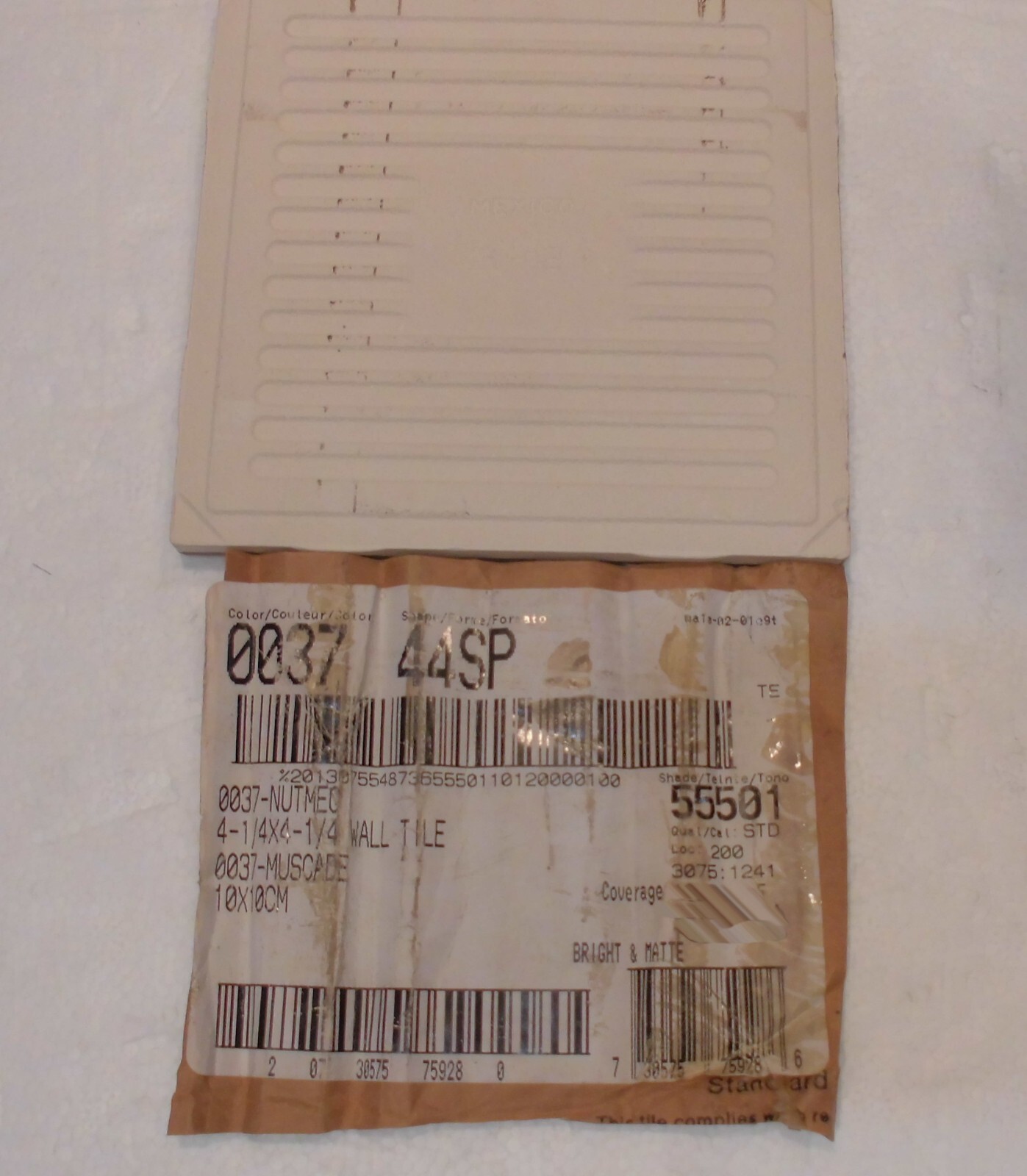 1 pc. Nutmeg: Glossy Ceramic Tile #37 by American Olean 4-1/4″ New, Dark-Brown
