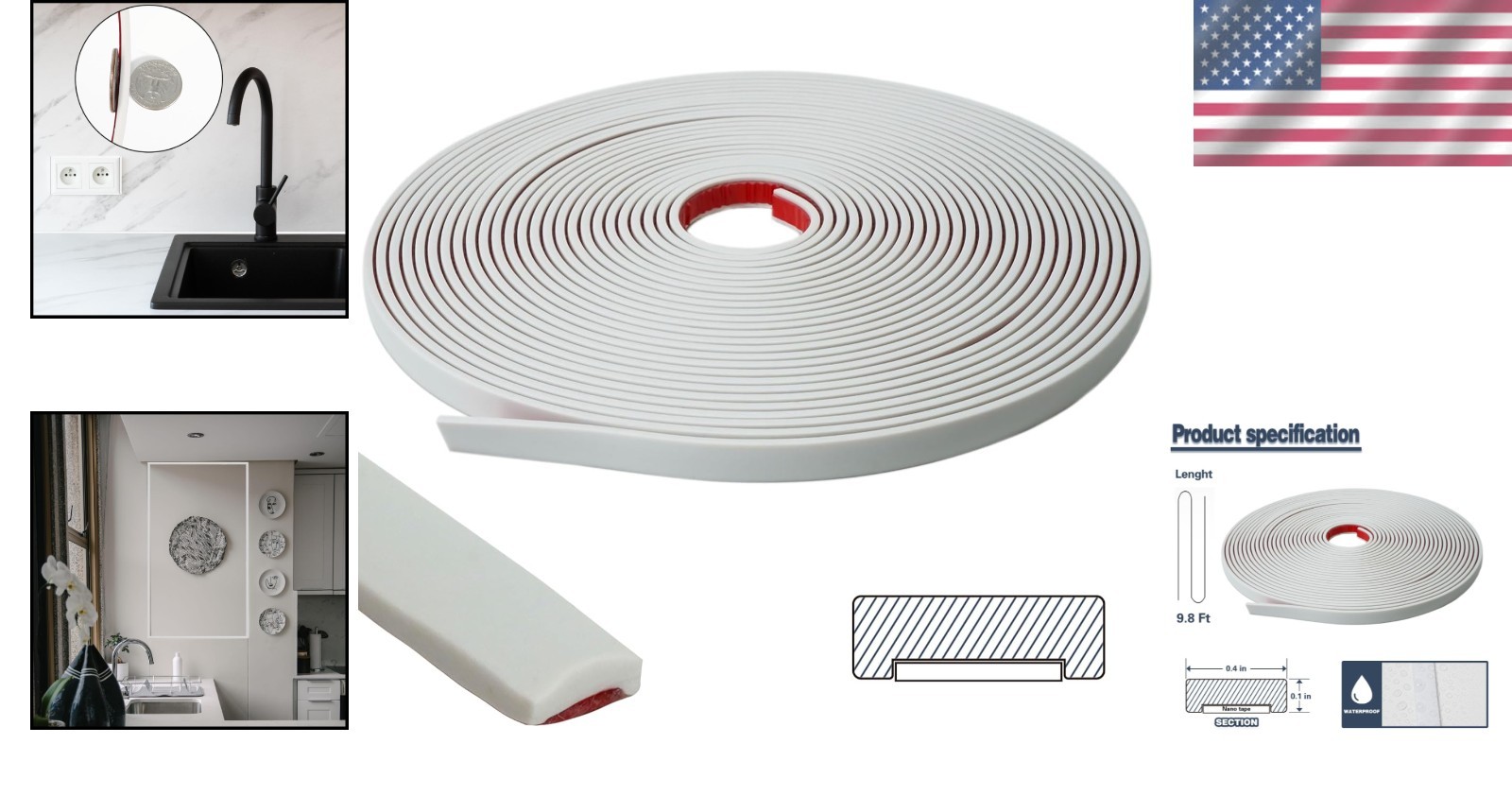 Easy Peel and Stick Molding Trim – 9.8ft Waterproof White Vinyl, Perfect for DIY