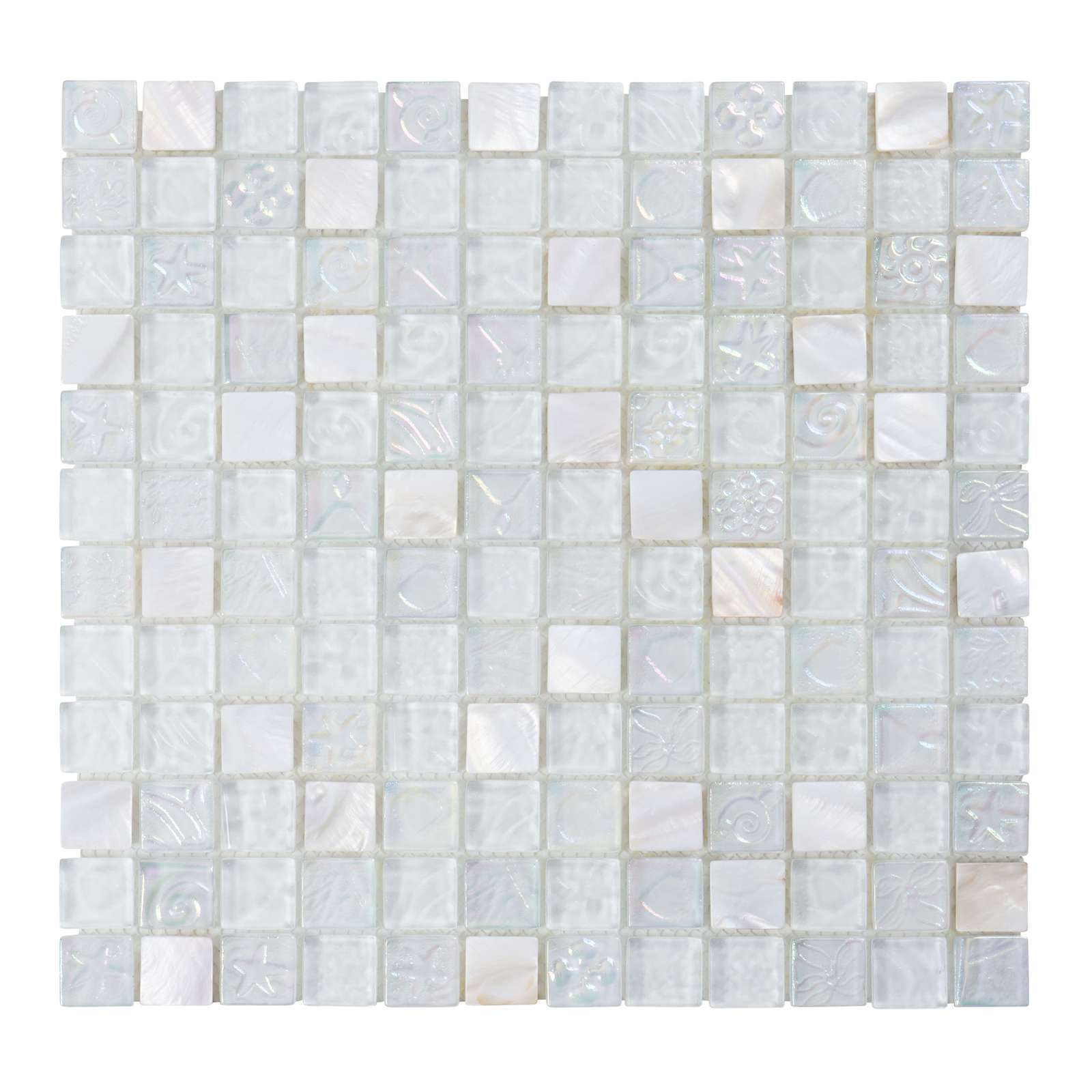 White Mother Of Pearl Shell Iridescent Glass Mosaic Tile Kitchen Bath Backsplash