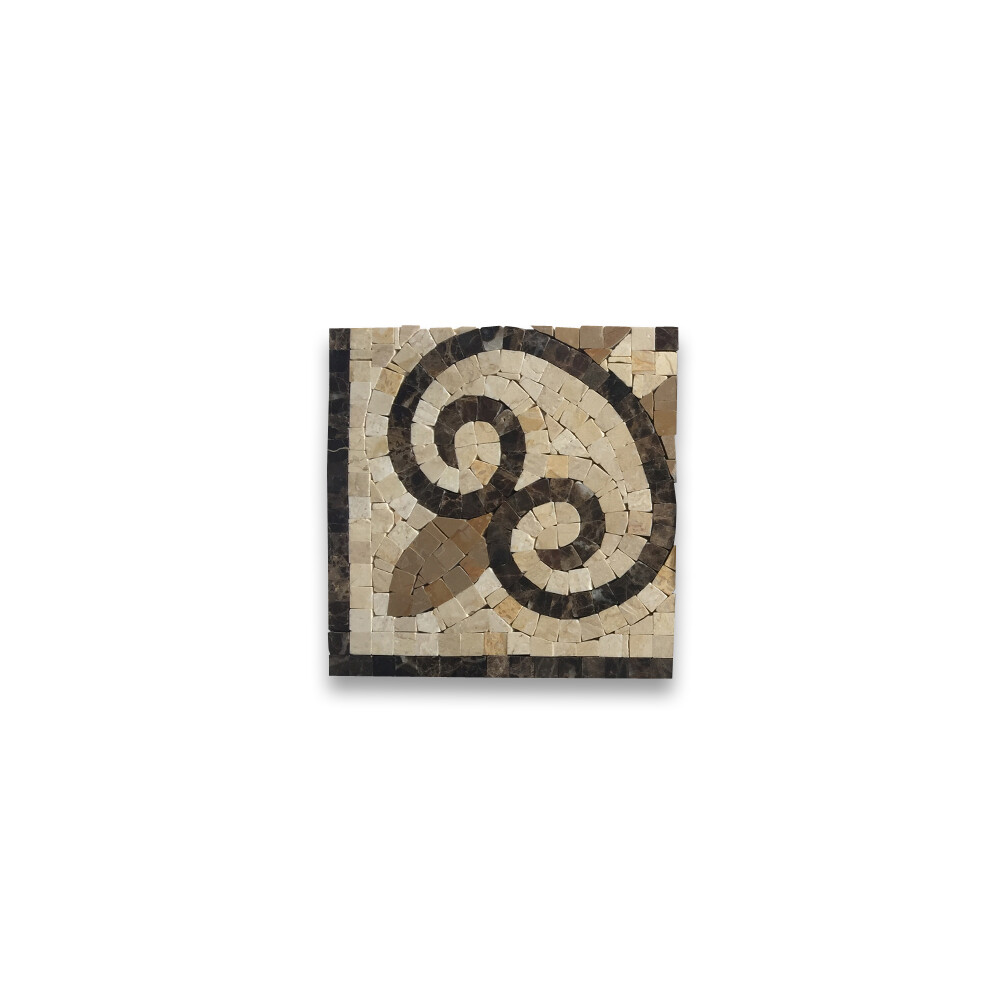 B0077CP Marble Mosaic Border Accent Tile Chandelier Emperador 5.9×5.9 Polish