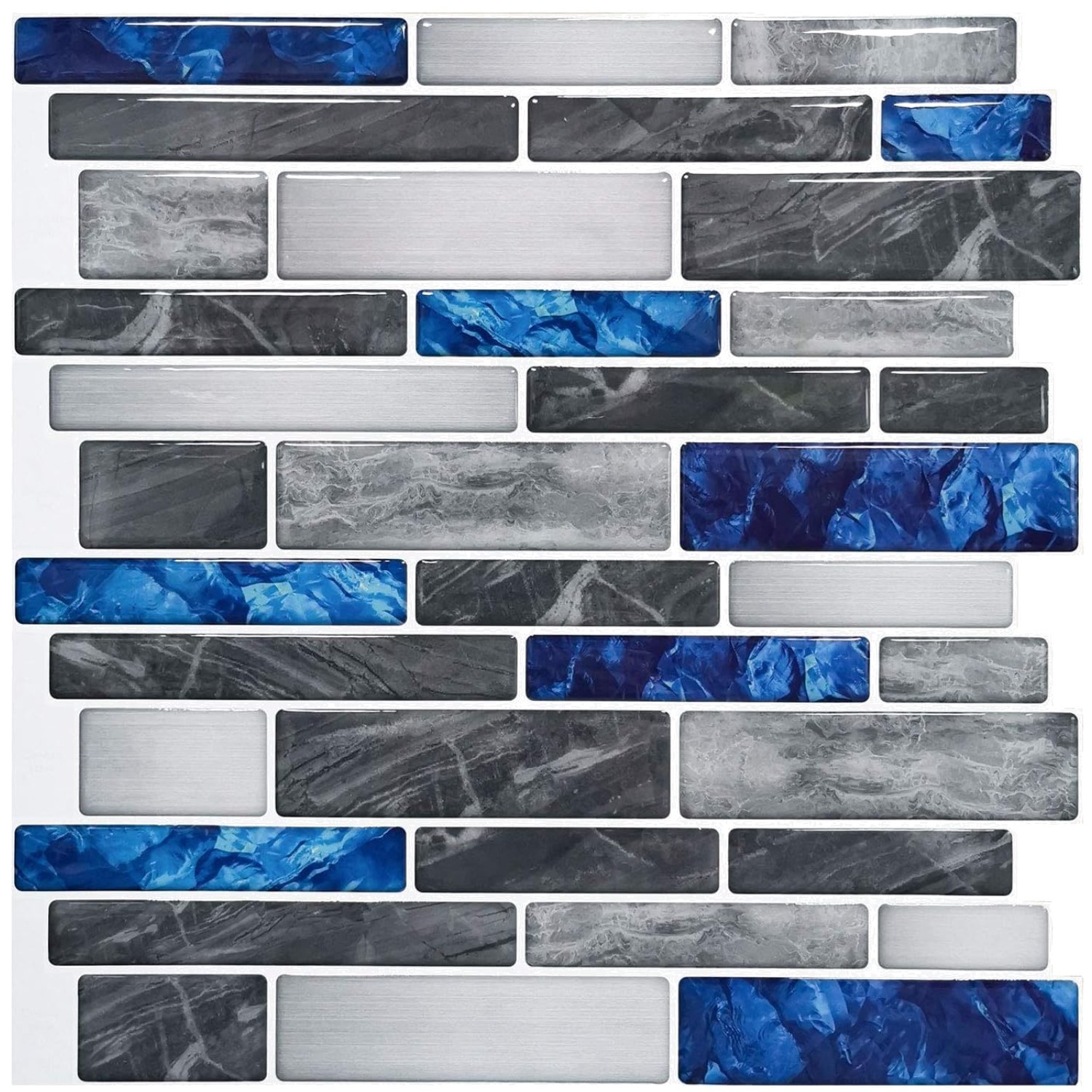 Water Resistant Peel and Stick Kitchen Backsplash – 10 Pack