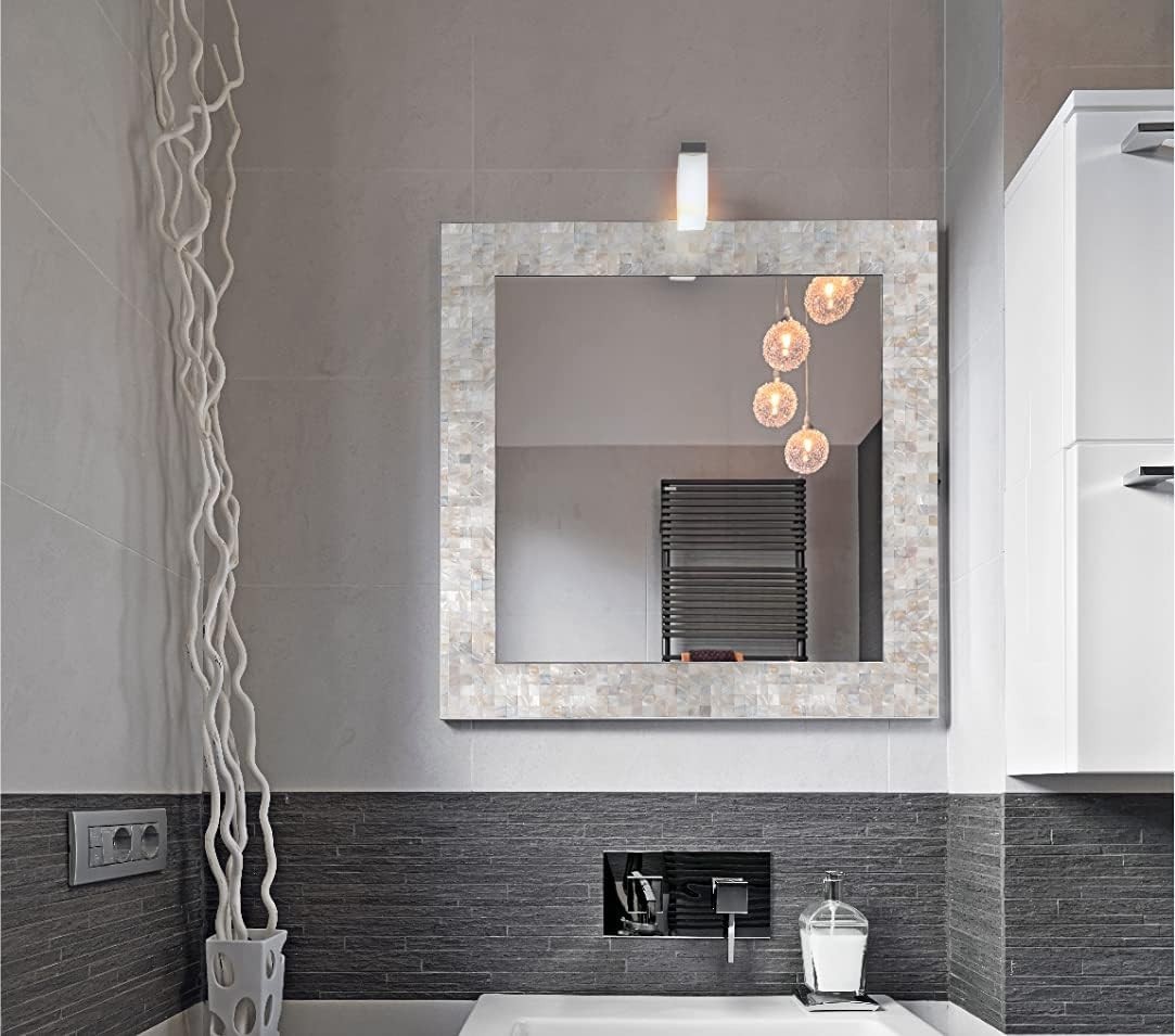 DIY-Friendly Mother of Pearl Mosaic Shell Tiles – Elegant Backsplash 12″ x 12″