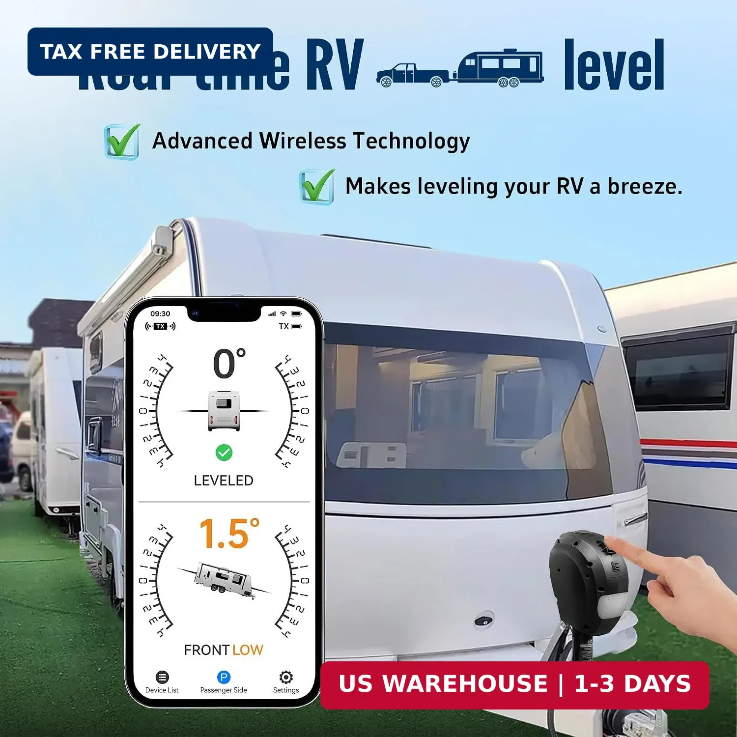 Wireless RV Leveling System Bluetooth APP Leveler Trailer Level | Low-power auto