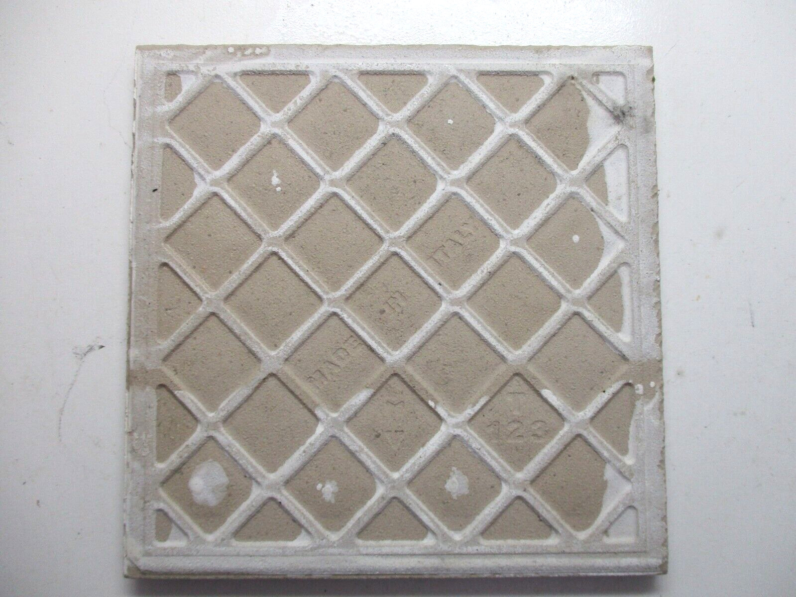 1 Floor Tile Italy 5-13/16″ Square Beige Matte Imitation Slate FlagStone Vintage