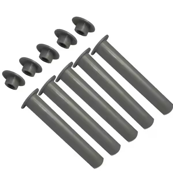 Sleeve and Cap UV Resistant Plastic PoolFence DIY Gray (5-Pack) 1/2 in x 4 in