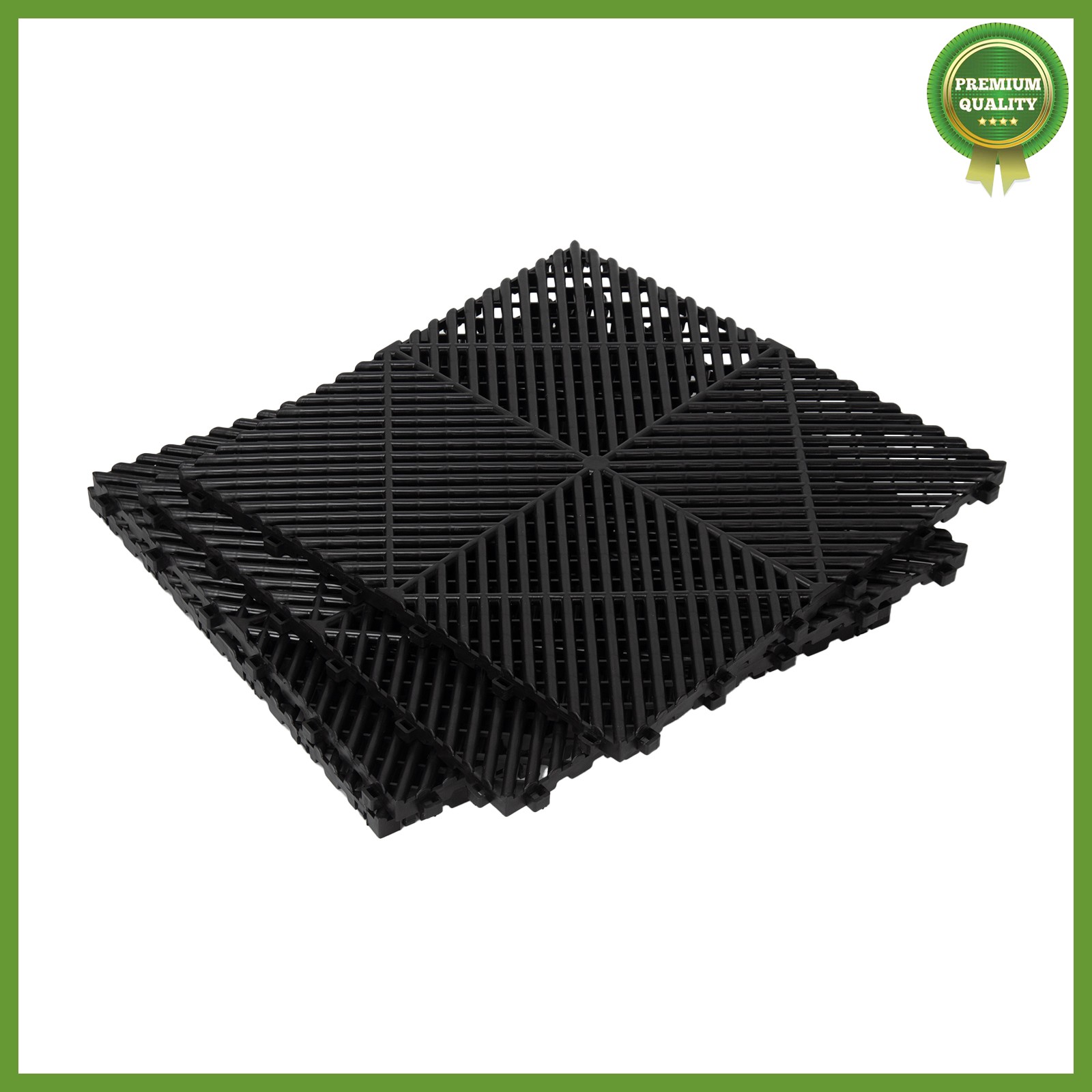 50pcs Free-Flow Durable Garage Flooring Tiles Interlocking Vented Water Drainage