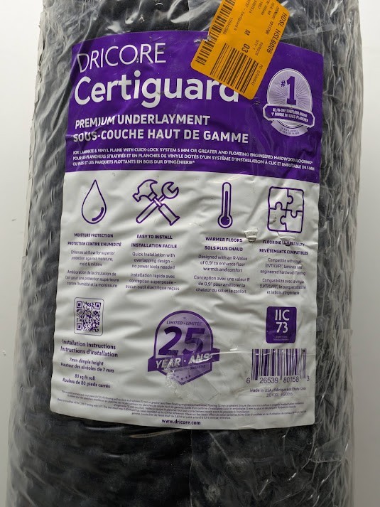 Certiguard 80 Sq. Ft. 40.5″ W 25.7 Ft. Premium Underlayment for Laminate & Vinyl