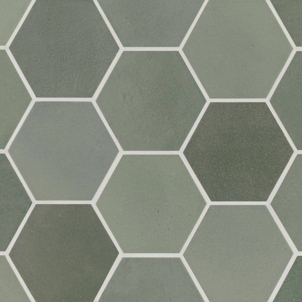 Celine Hexagon 4 In. X 5 In. Matte Sage Porcelain Floor Tile (4.68 Sq. Ft. /Case
