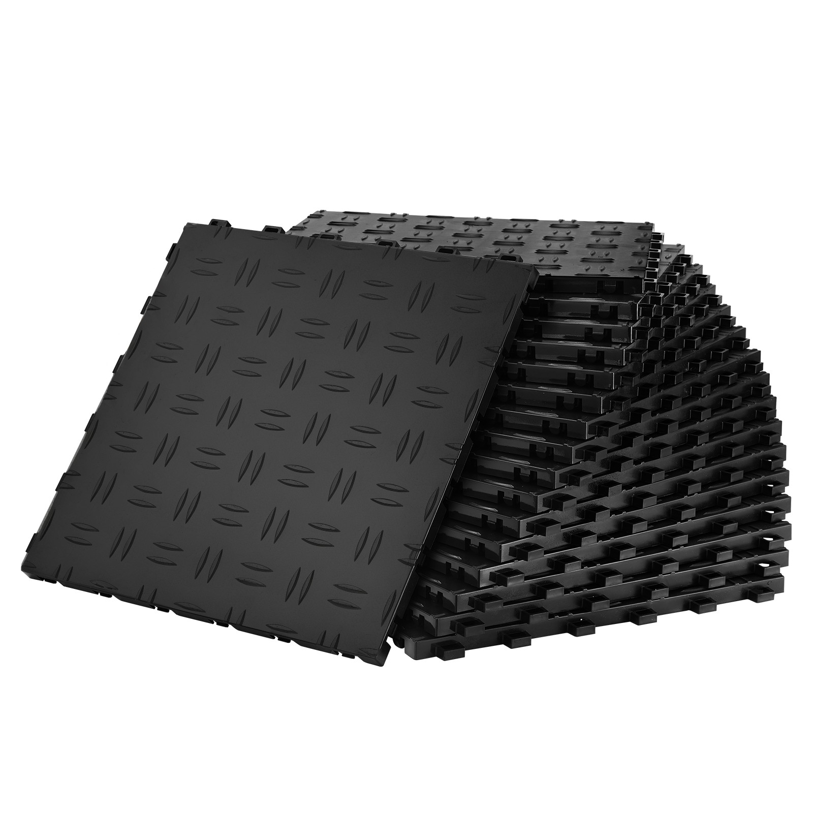 Uimoso Interlocking Garage Flooring Tiles 12×12 in, 25-Pack, Black