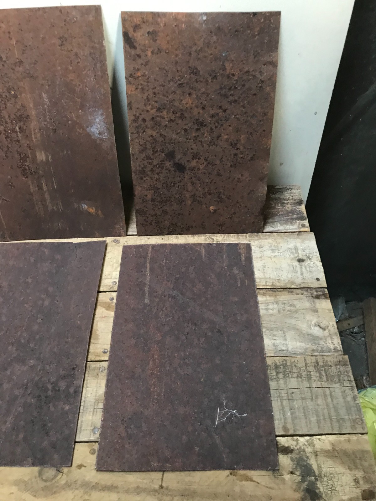 10 Rusty Galvanized Patina Sheet Metal 12″ x 7 1/2 – 8″ Wall Tile Art Garden (D)
