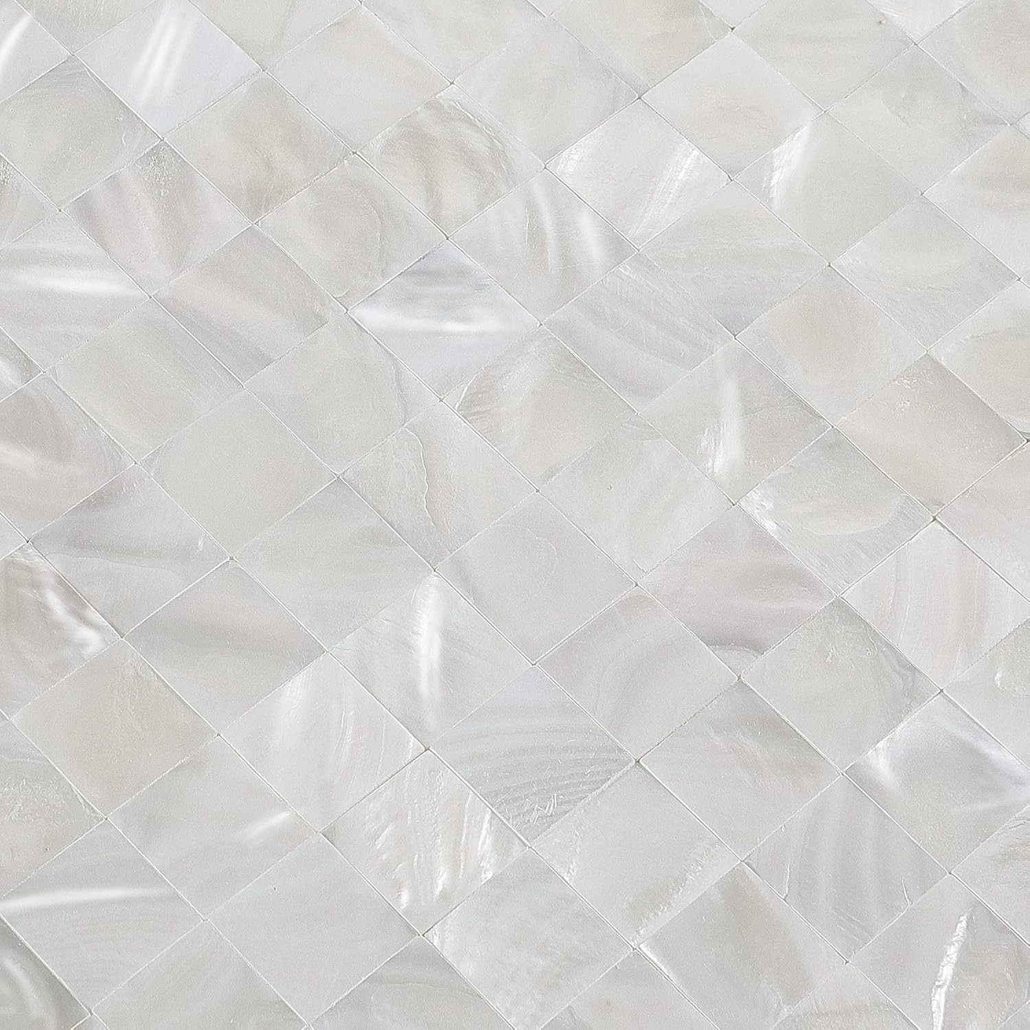 Elegant Peel and Stick Mother of Pearl Backsplash, 10 sq.ft., Ivory White Tiles