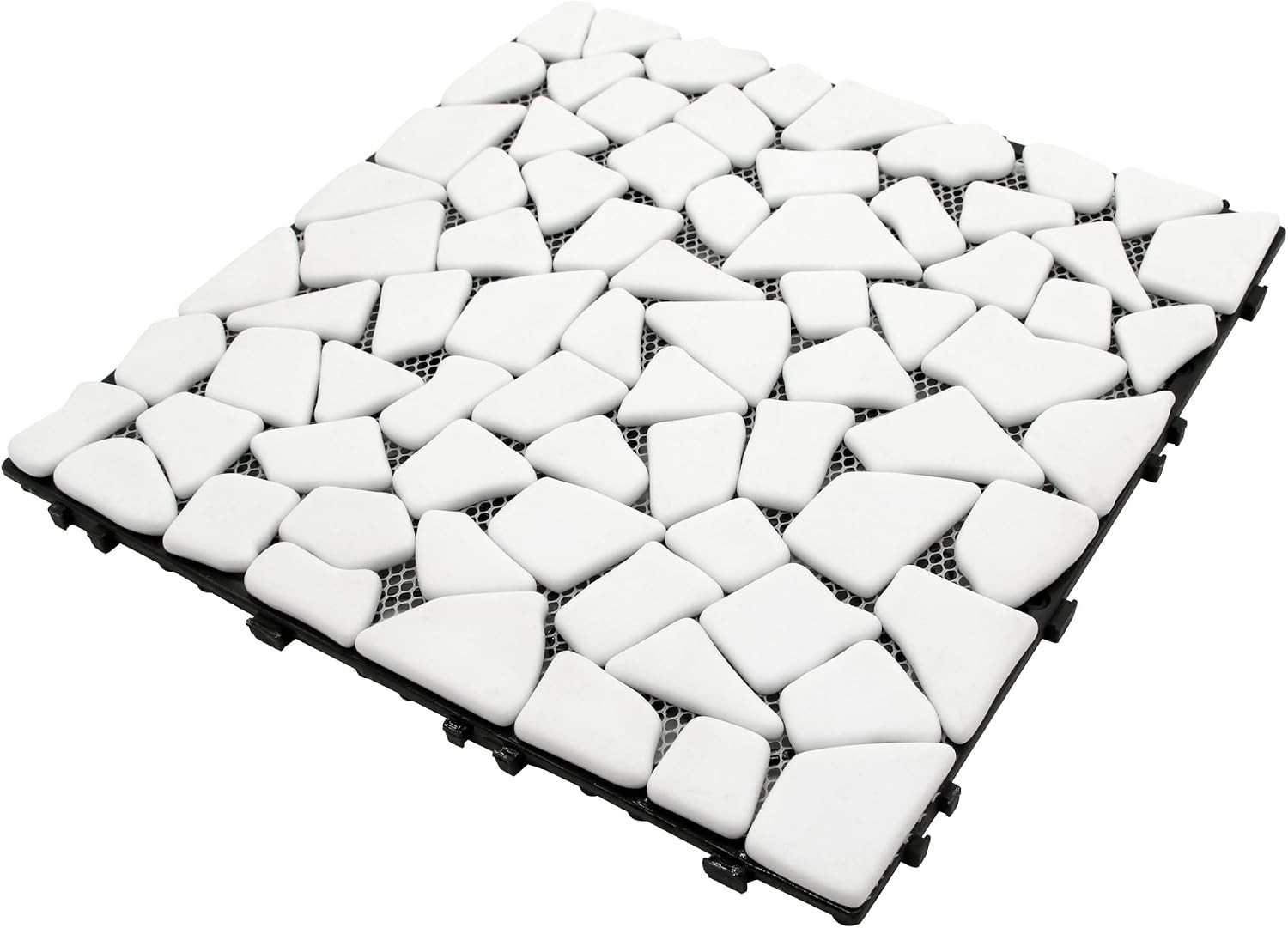 Stunning 4PCS Waterproof Marble-Look Interlocking Deck Tiles for Stylish Spaces