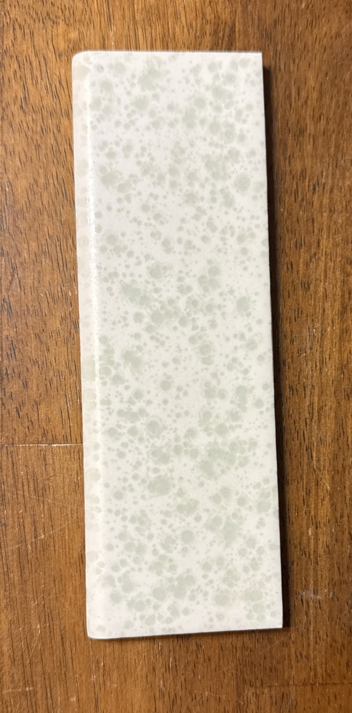 Frostones by Oxford Bullnose Tile 6 1/2″ Glossy Gray Pearl Matte White Ceramic