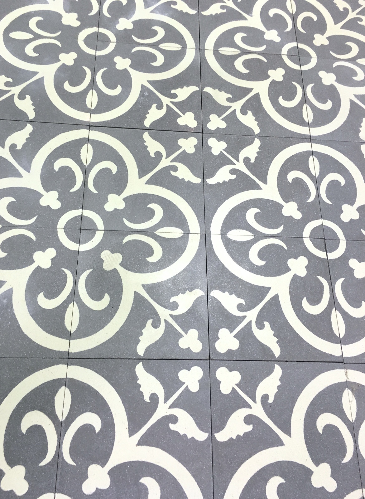 Flora Encaustic Blue White 8×8 Honed Finish Cement Tile Floor(Sold by the piece)