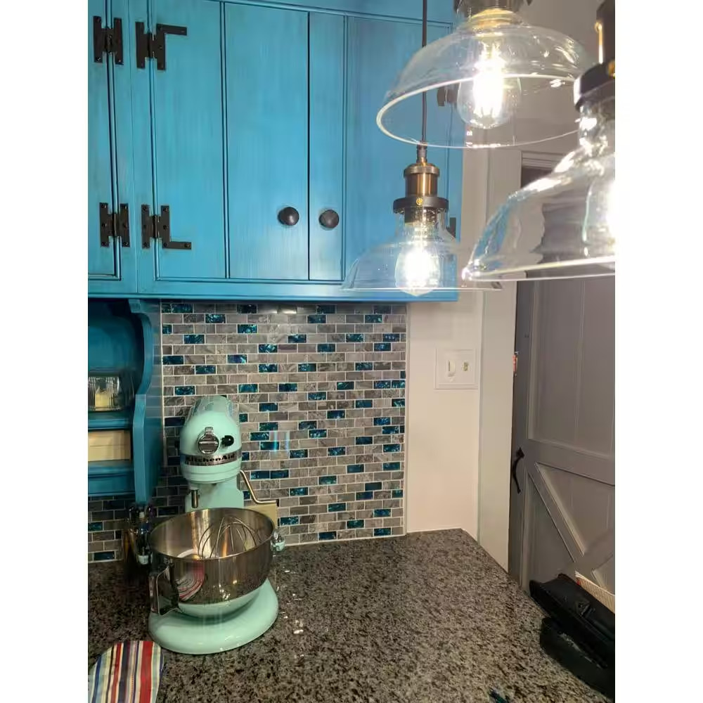 Blue 12 In. X 12 In. Glass Mosaic Tile for Kitchen Backsplash or Bathroom Backsp