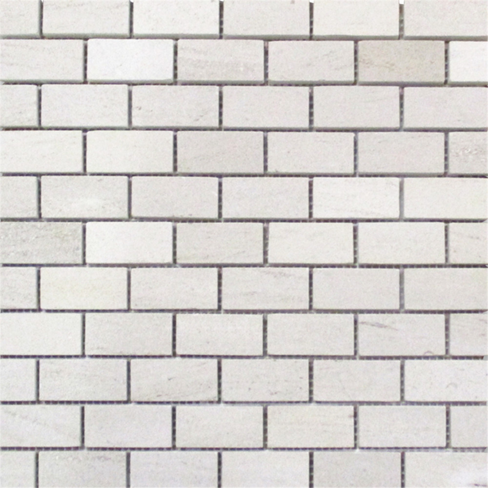 H63XH Golden Beach Moleanos Beige Limestone 1×2 Brick Mosaic Tile Honed
