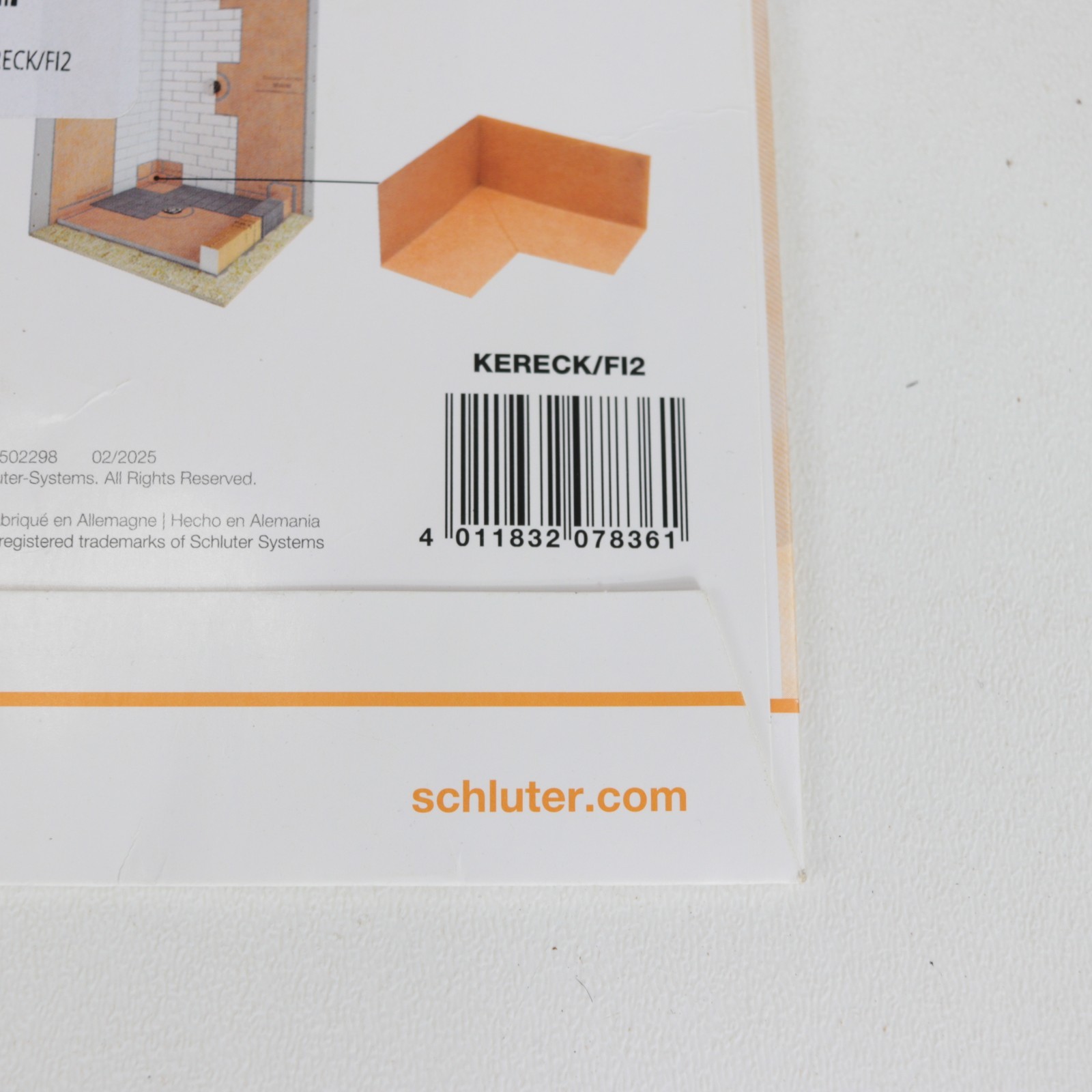Lot of 2 Packs of Schlüter-Kerdi KERECK/FI2 Water Proofing Corners, New/Sealed
