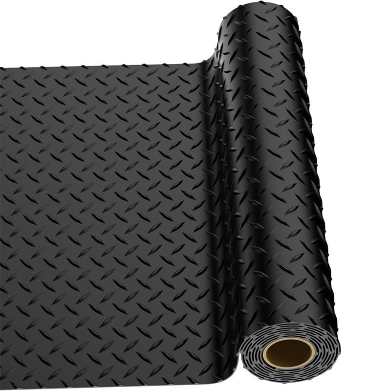 Garage Floor Mat, PVC Flooring Roll Thickened Garage Mats, Heavy 2FTX4FT Black