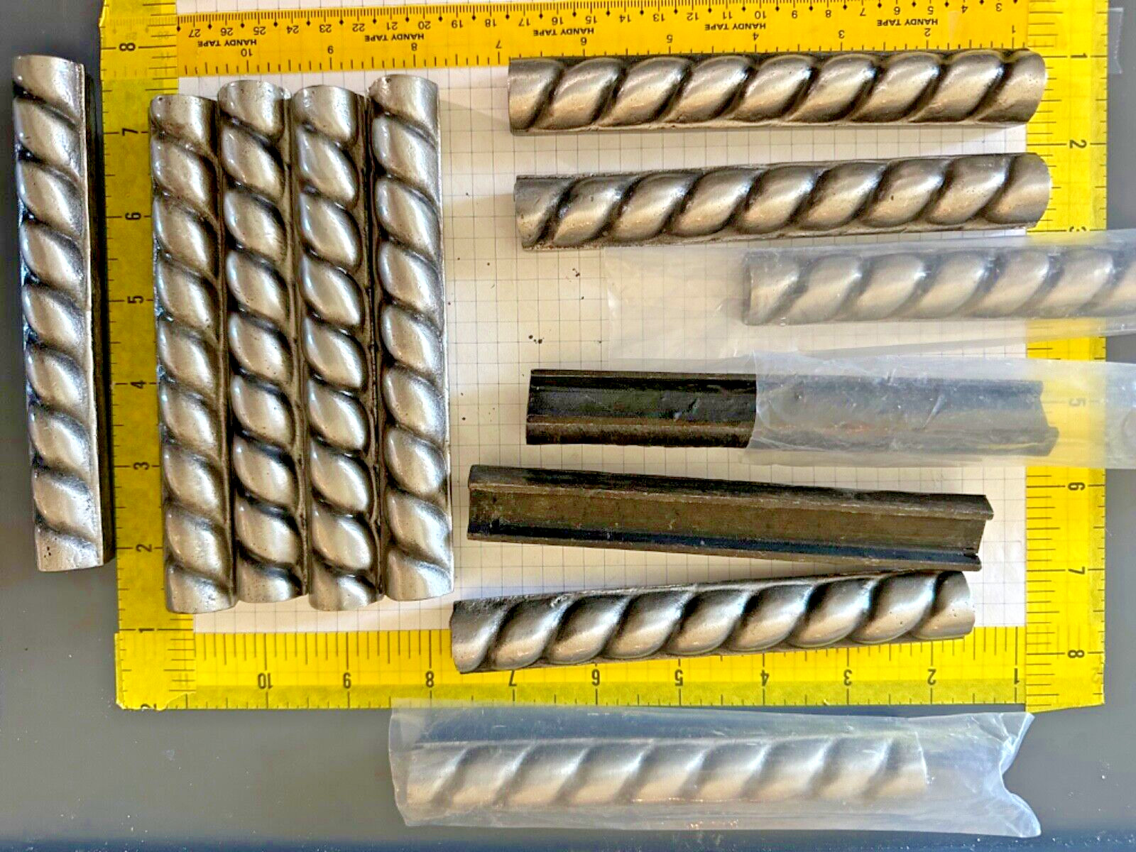 1×6 antique Silver tone metal Border Tiles – 12 tile lot- never used