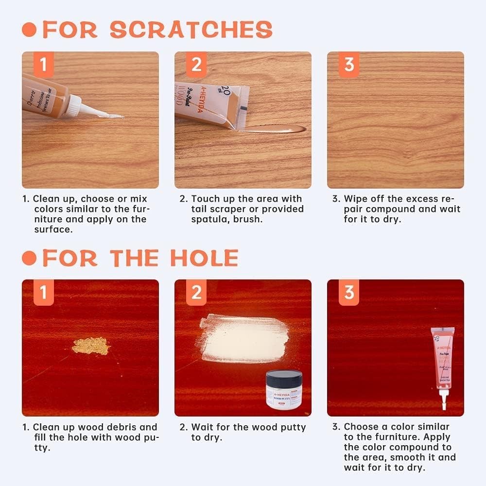 Laminate Floor Repair Kit, Wood Furniture Repair Kit with 11 Colors Hardwood Flo