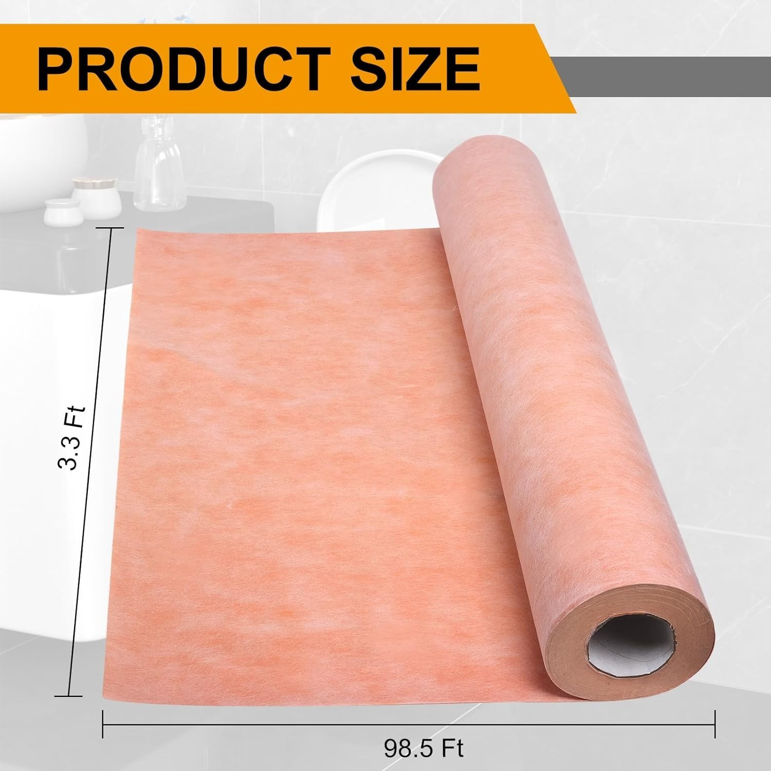 Waterproof Membrane for Showers, 3.3 Ft X 98.5 Ft (323 Sq Ft), Schluter Membrane