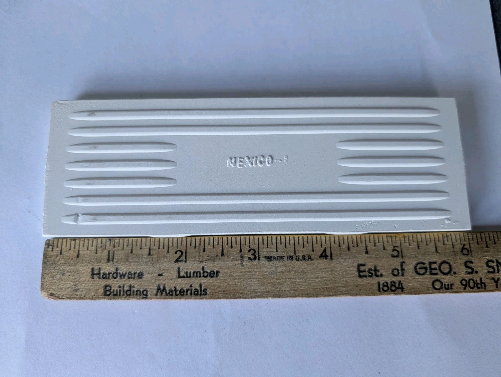 2 pieces S4269 2×6 Ceramic Tile 0147 Pepper White Daltile AO 45 thinset bullnose