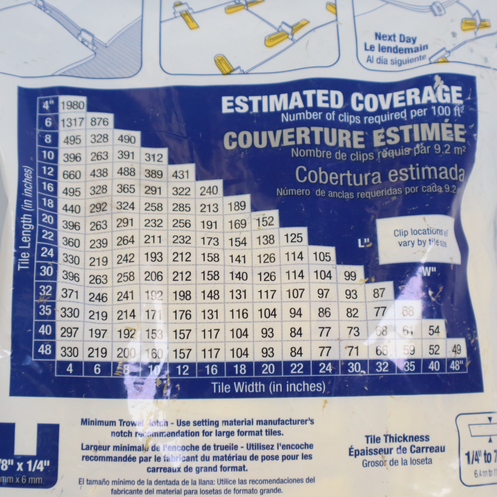 QEP Lash Tile Leveling System Pack (100 Clips + 100 Wedges) 1/16″ 2 PACK OF BAGS