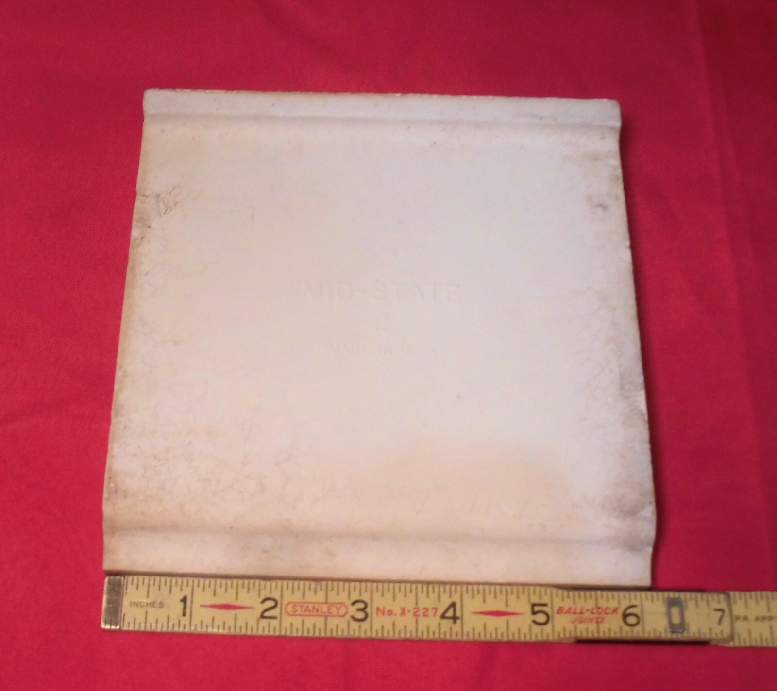 1 pc. Vintage Glossy *Pink Mist* 6” X 6” Ceramic Cove Base Tile by MID-STATE