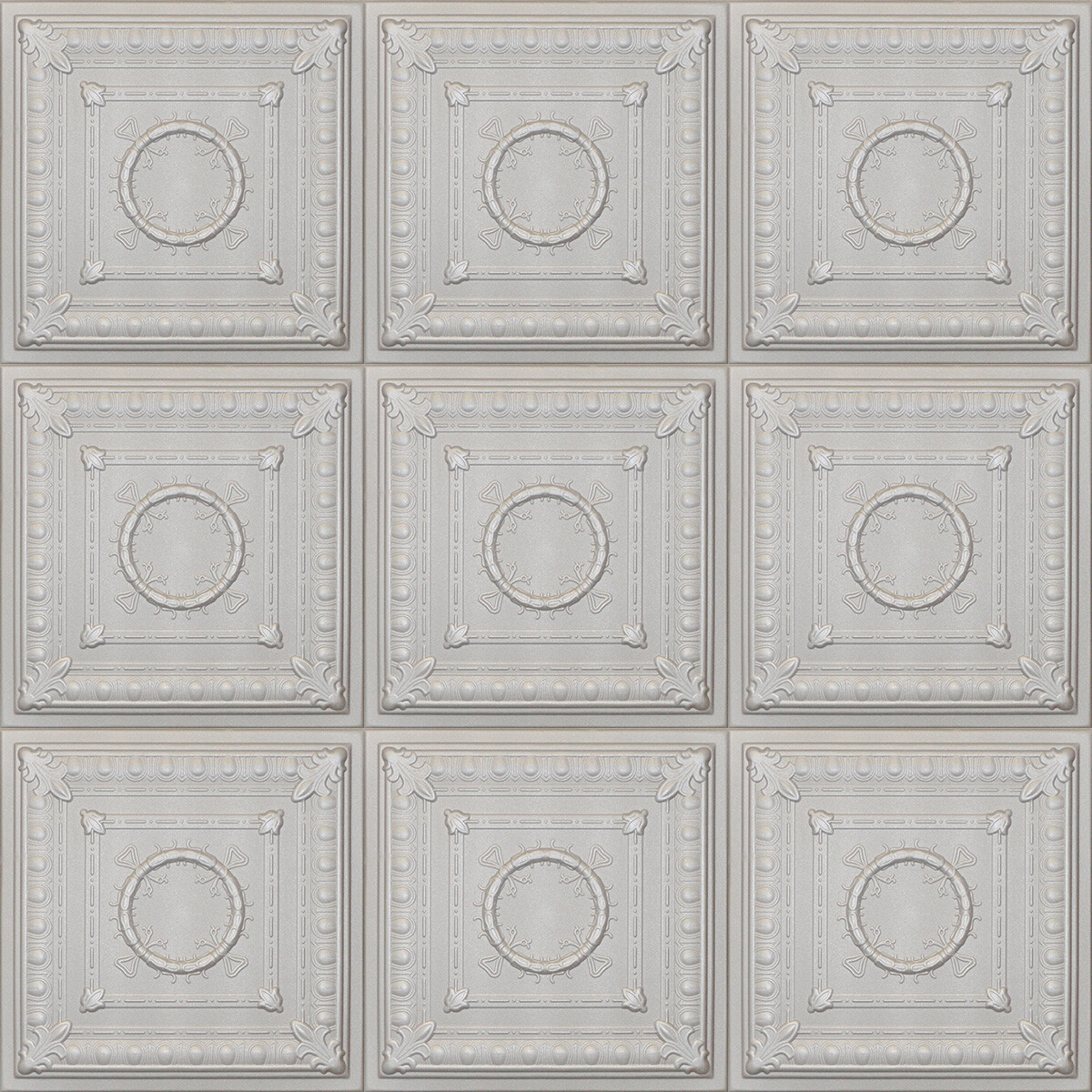 Polystyrene Glue Up Ceiling Tiles 20×20 R47 light Silver Pack of 8 (29.12 sq/ft