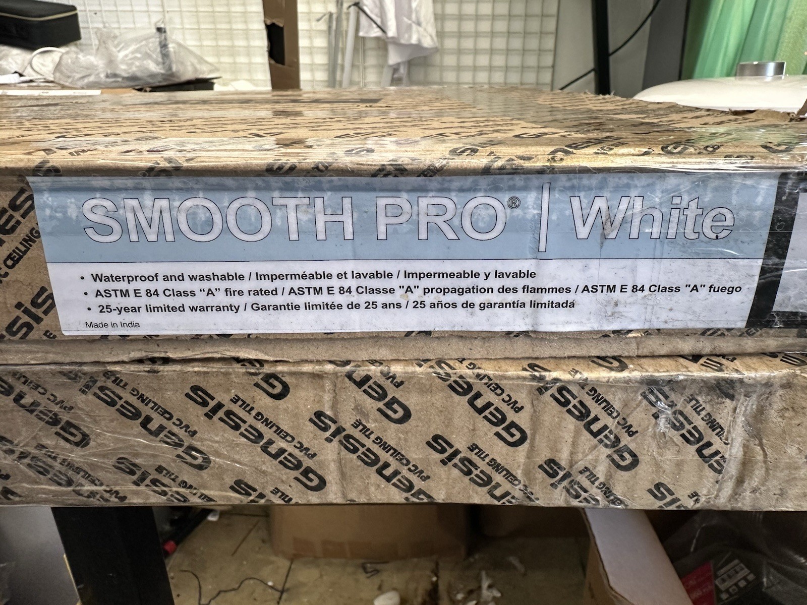 Genesis 2ft x 2ft Smooth Pro White Ceiling Tiles (2-Package of 12 Tiles)