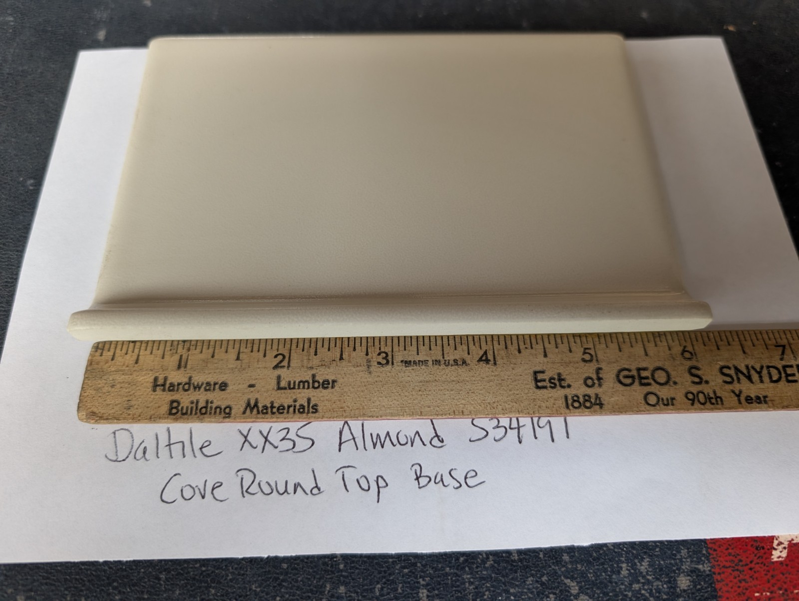 2 Pcs 4 1/8″ x 6″ Ceramic Tile Cove Base S3419T Daltile Crystaltex Almond XX35