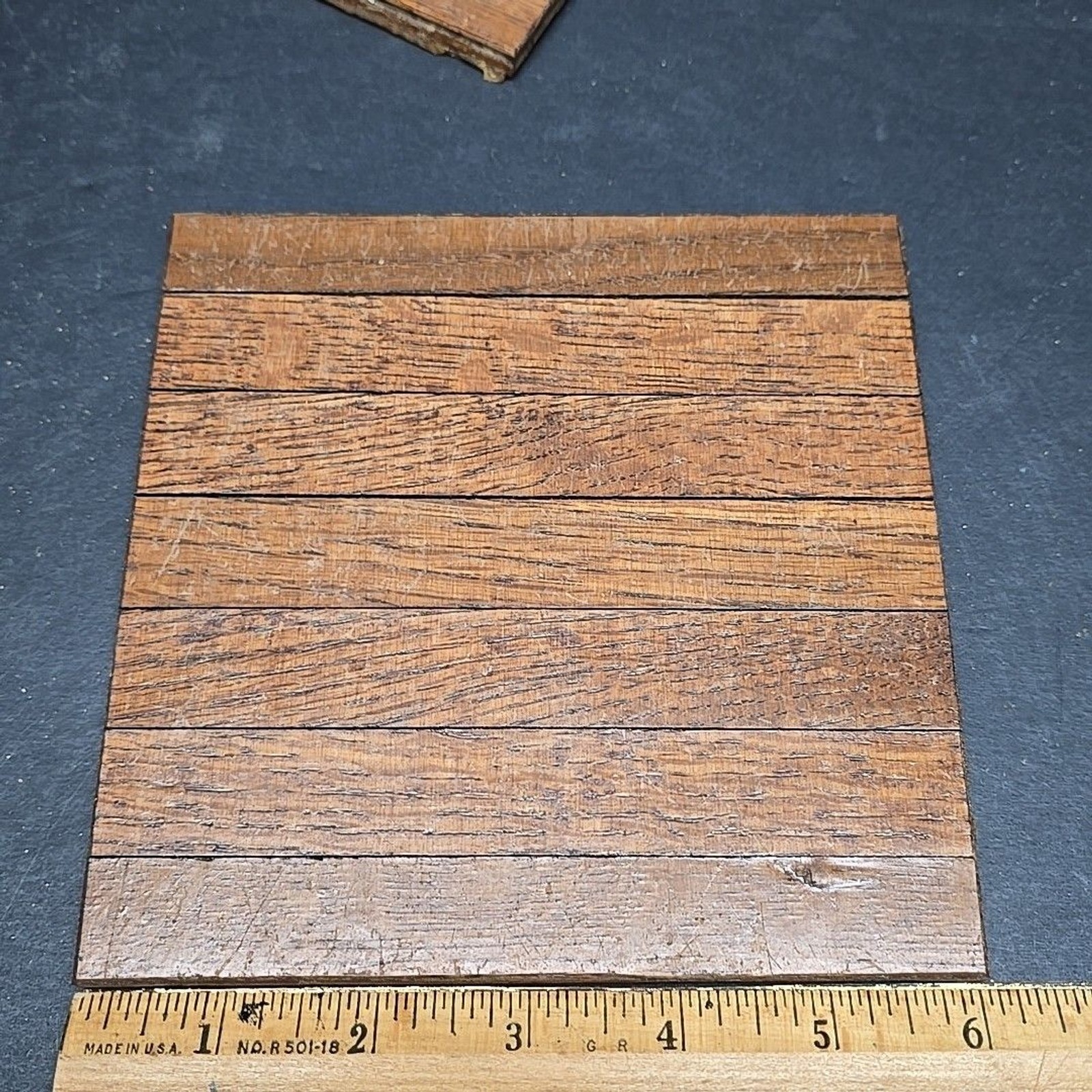 VTG Reclaimed 6″x6″ Oak Parquet 1 Floor Tile 5/16″ MCM Repair Craft Wood