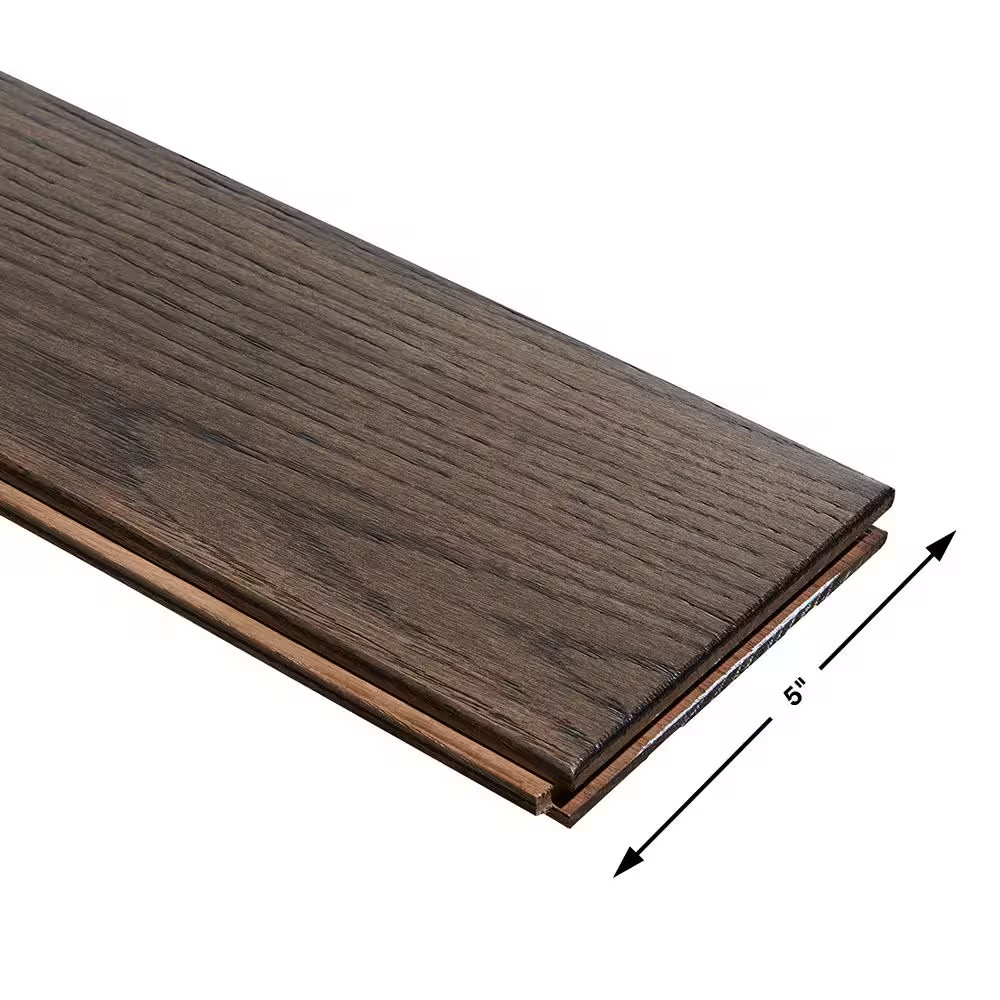 Boca Raton French Oak 3/4 In. T X 5 In. W Wire Brushed Solid Hardwood Flooring (