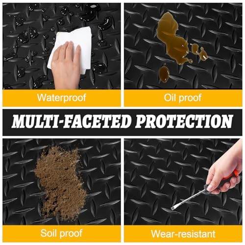 8×20 FT Garage Floor Mat, 2.8mm Thickened Flooring Roll for Under Car Diamond