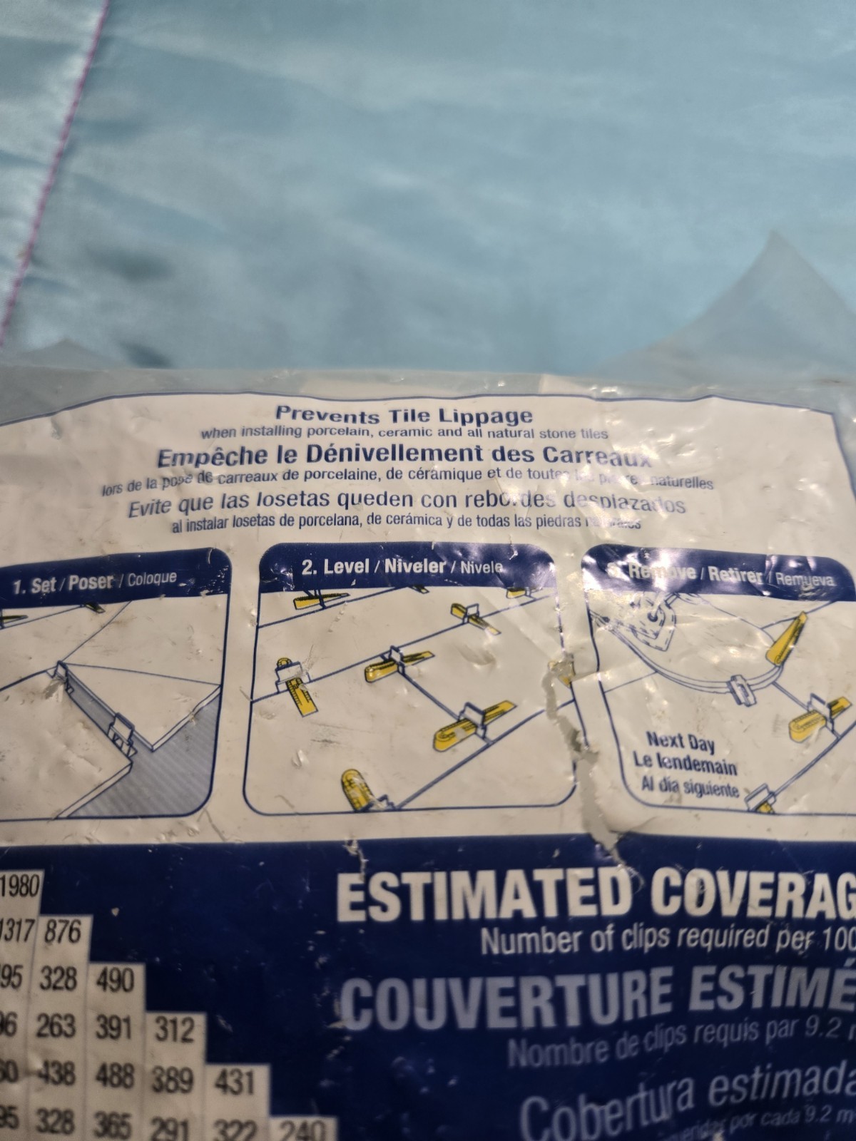 LASH Flat Floor and Wall Tile Leveling System Clips 1/16” 1.5 MM Part A 100 Pk