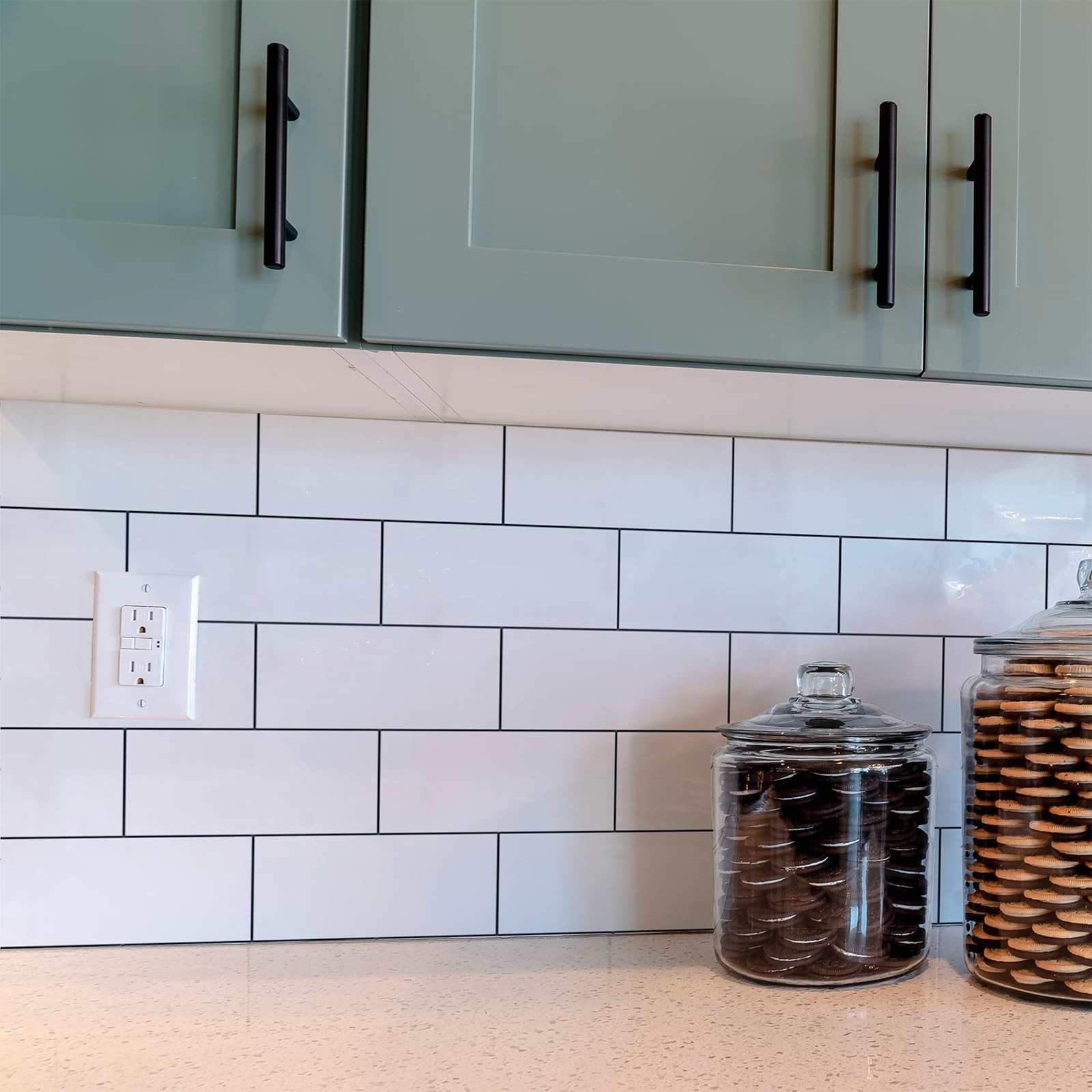 100 Pieces Peel and Stick Backsplash for Kitchen, 3″ x 6″ PVC Subway Tile 202…