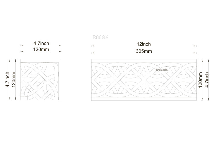 B0086T Marble Mosaic Border Accent Listello Tile Cythera Sunny 4.7×12 Tumbled